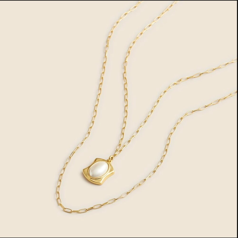 NWT JCREW Layered pearl pendant necklace